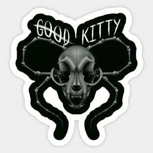 G̶o̶o̶d̶ Kitty Skull White Text Green Sticker